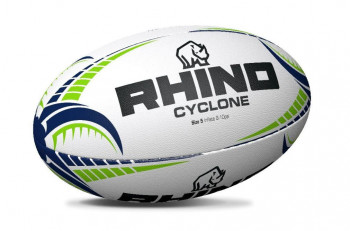 რაგბის ბურთი Rhino Cyclone XV  თეთრი, ზომა 5