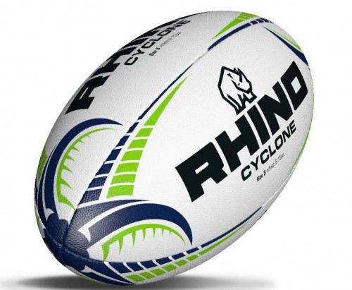 რაგბის ბურთი Rhino Cyclone XV  თეთრი, ზომა 5